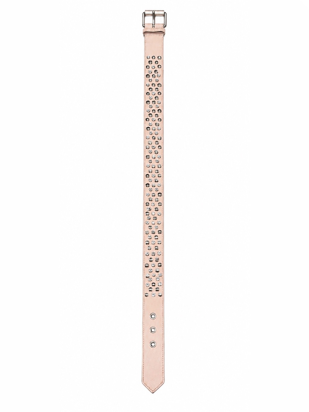 Vintage Blush Pink Studded Rhinestone Wide Belt Silver Hardware